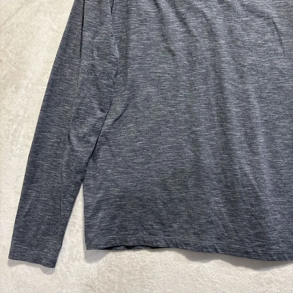J Crew Performance 1/4 Zip Shirt Navy Heather Long Sleeve Pullover Men's Large